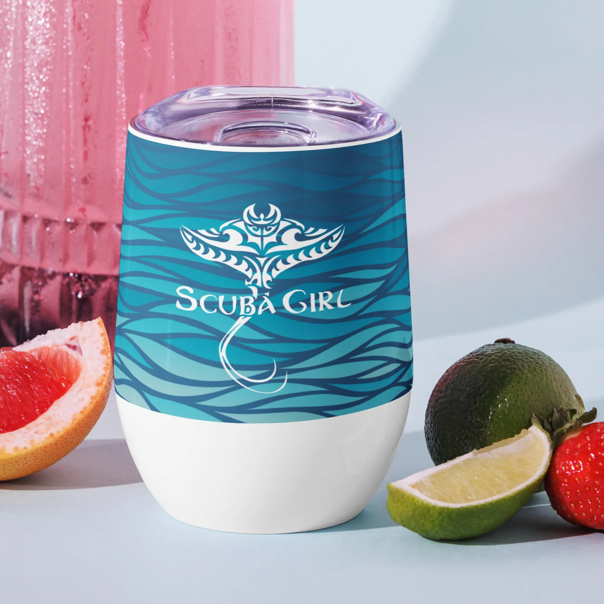 Wine Tumbler - Tribal Ray (Waves)