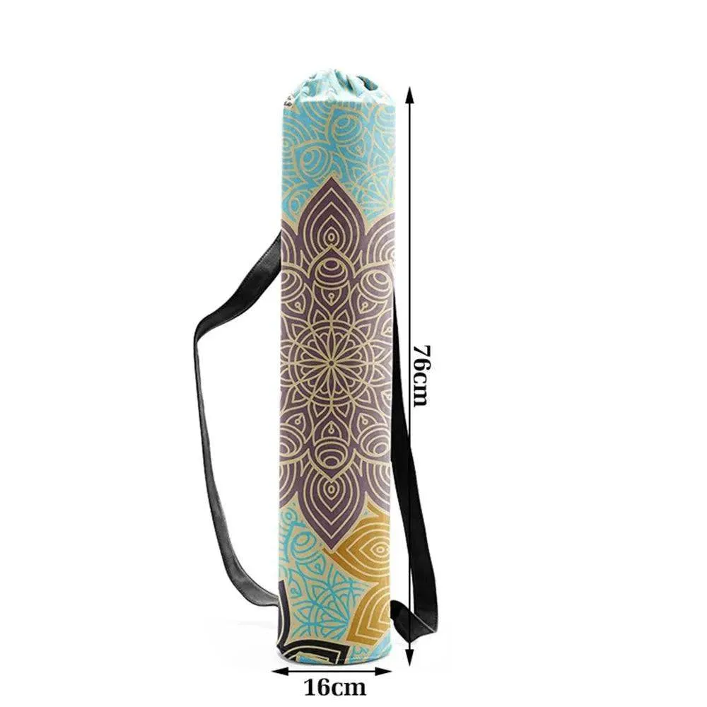 Woman Yoga Bag Yoga Mat Bag Men Sports Mat Bag Printed Canvas Drawstring Yoga Bag