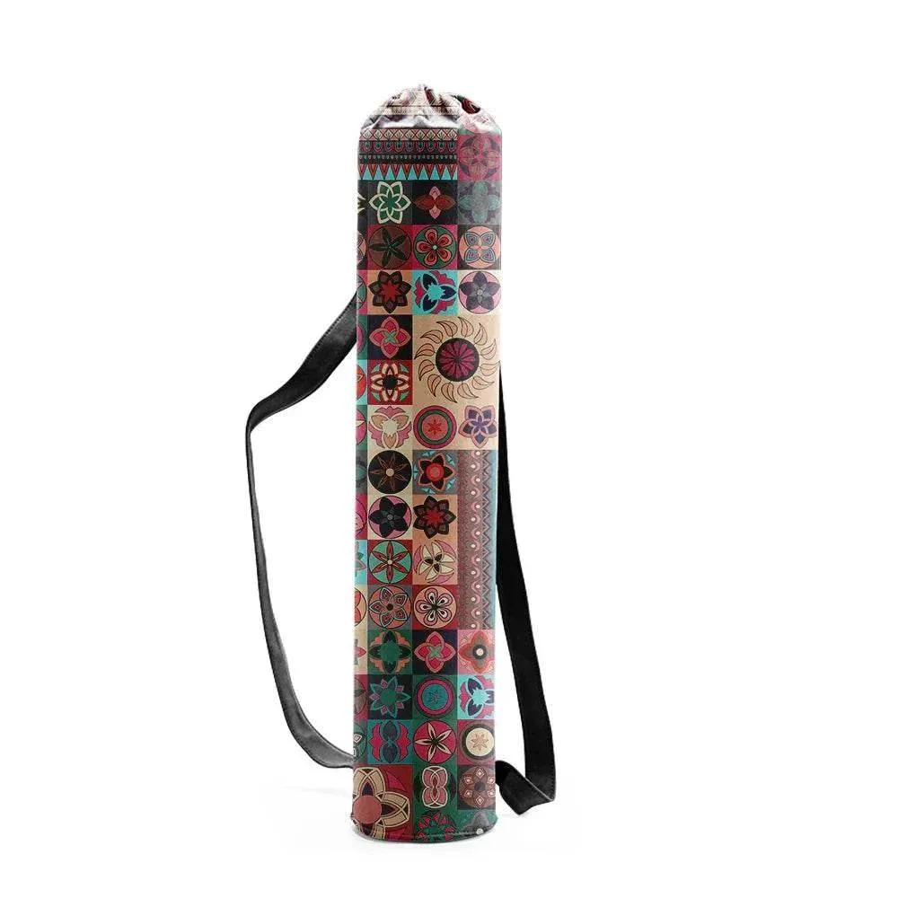 Woman Yoga Bag Yoga Mat Bag Men Sports Mat Bag Printed Canvas Drawstring Yoga Bag