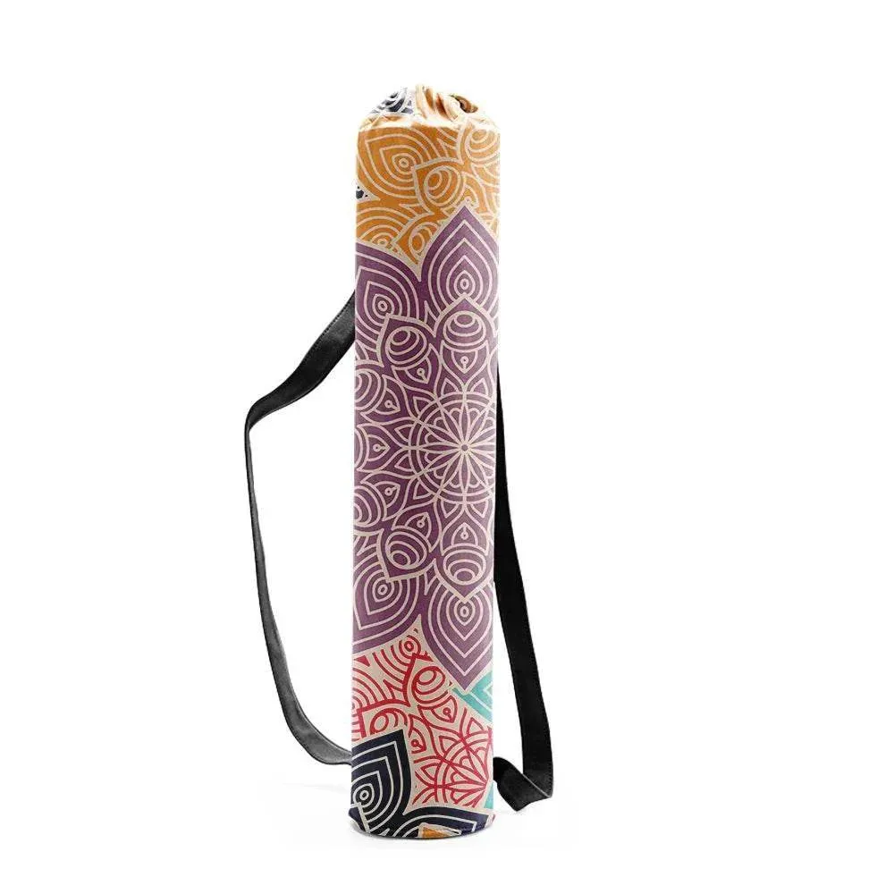 Woman Yoga Bag Yoga Mat Bag Men Sports Mat Bag Printed Canvas Drawstring Yoga Bag