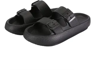 Women Men Cloud Slides for Quick Drying Non-Slip Double Buckle Pool Beach Sandals Open Toe Soft Thick Sole Cushioned Pillow Slippers Bathroom Massage Spa Shower Shoes