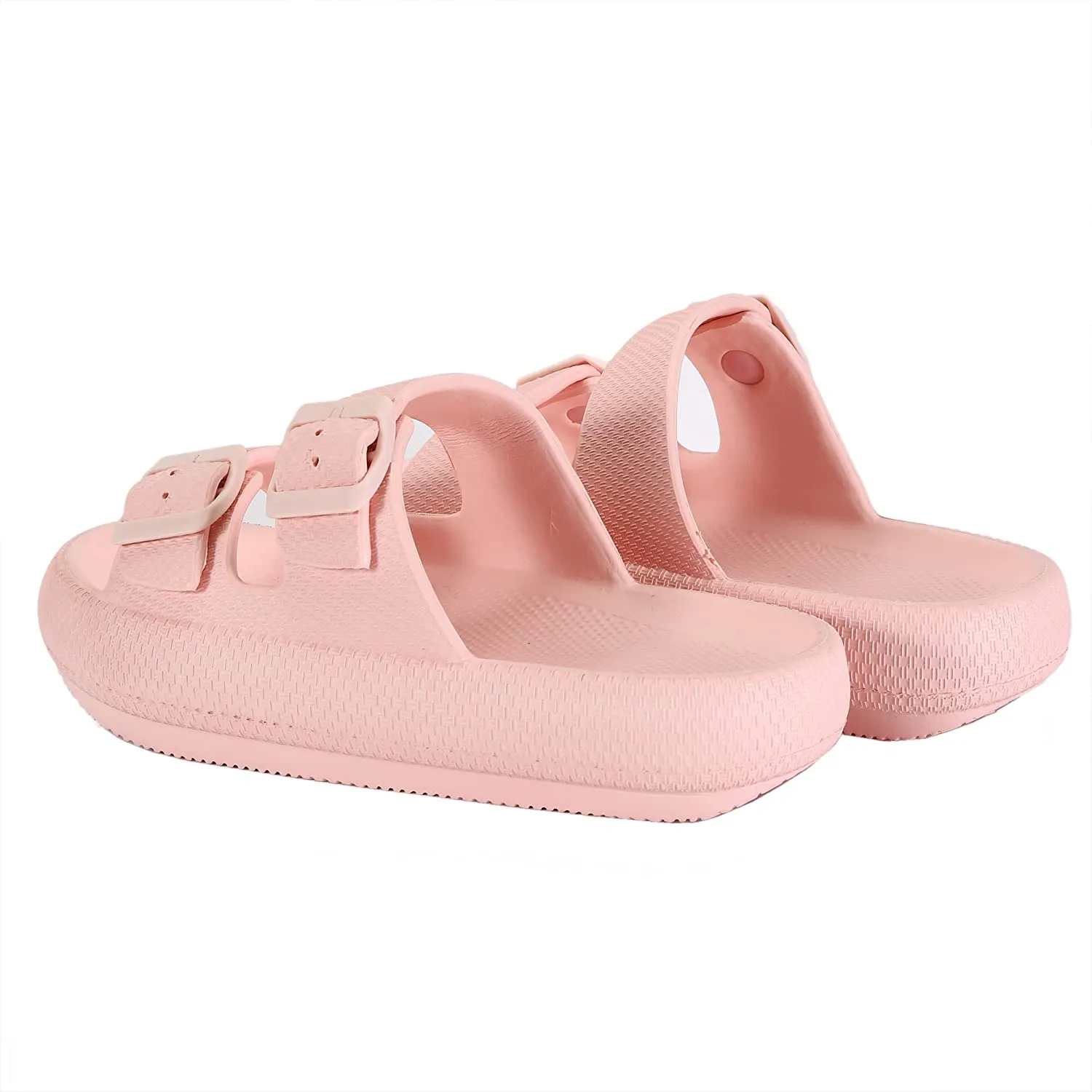 Women Men Cloud Slides for Quick Drying Non-Slip Double Buckle Pool Beach Sandals Open Toe Soft Thick Sole Cushioned Pillow Slippers Bathroom Massage Spa Shower Shoes