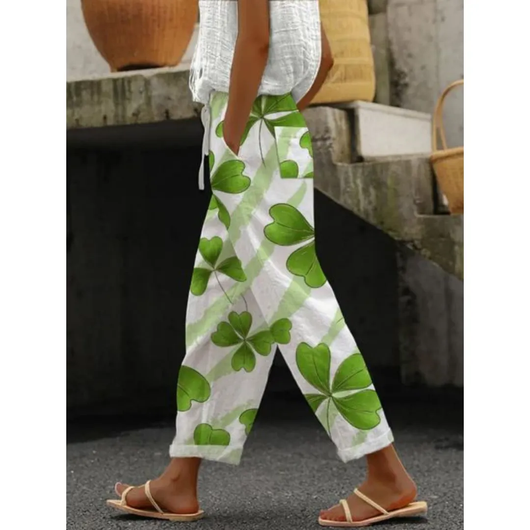 Women's Summer Floral Cropped Pants | Low Waist
