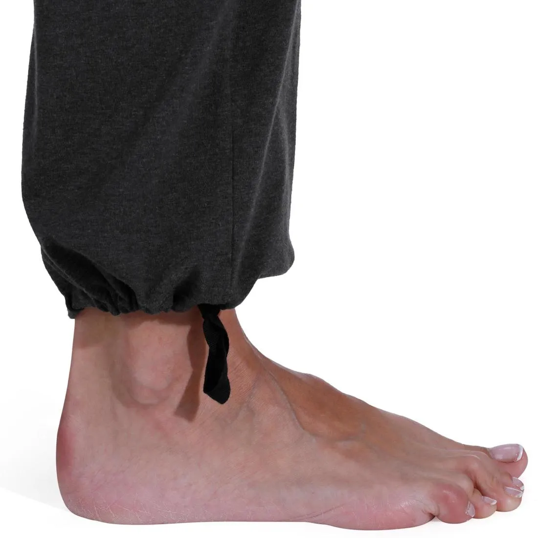 Women's Yoga Organic Cotton Bottoms - Mottled Grey / Coral