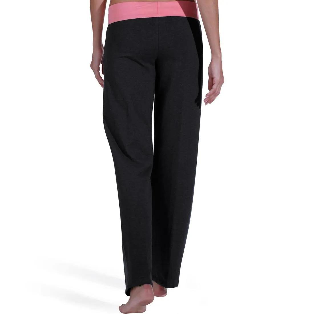 Women's Yoga Organic Cotton Bottoms - Mottled Grey / Coral