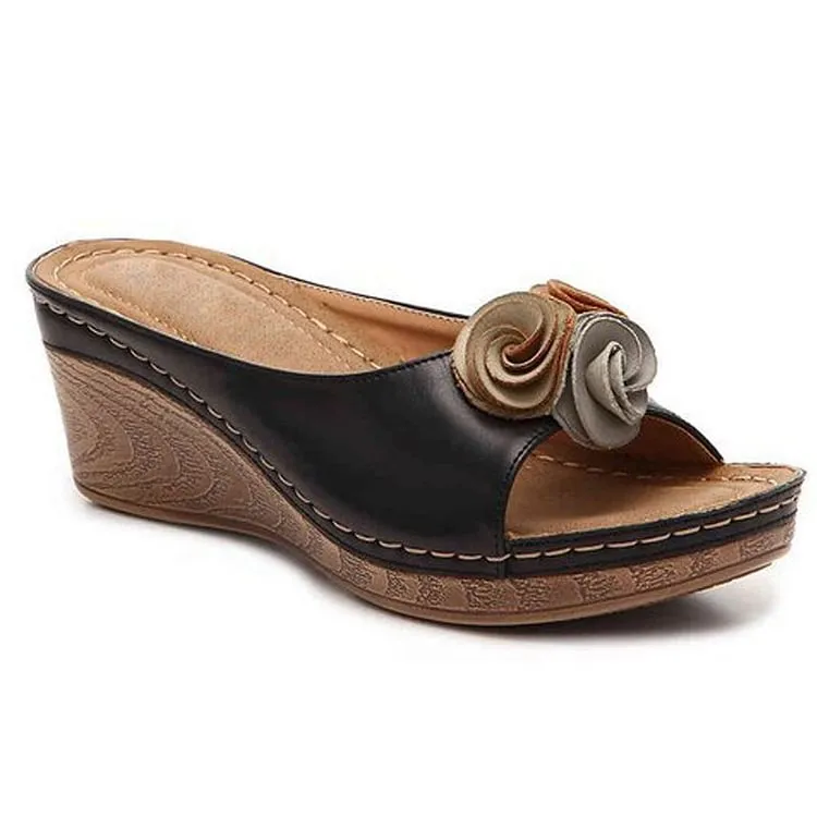 Ximena® | Comfortable leather flower sandals