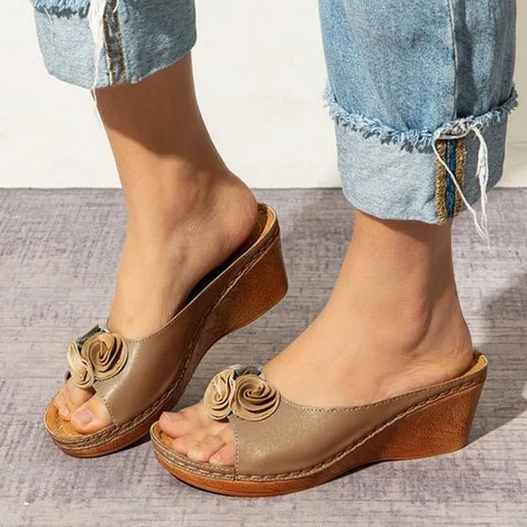 Ximena® | Comfortable leather flower sandals