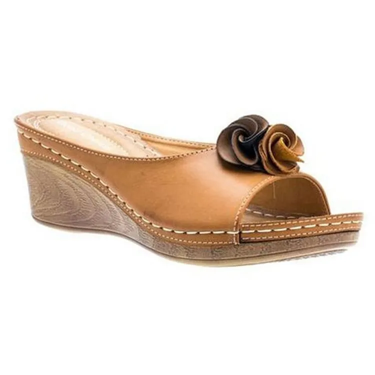 Ximena® | Comfortable leather flower sandals