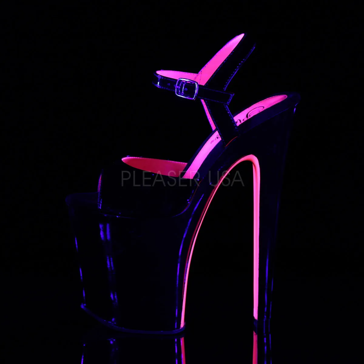 XTREME-809TT  Black Patent-Neon Hot Pink/Black