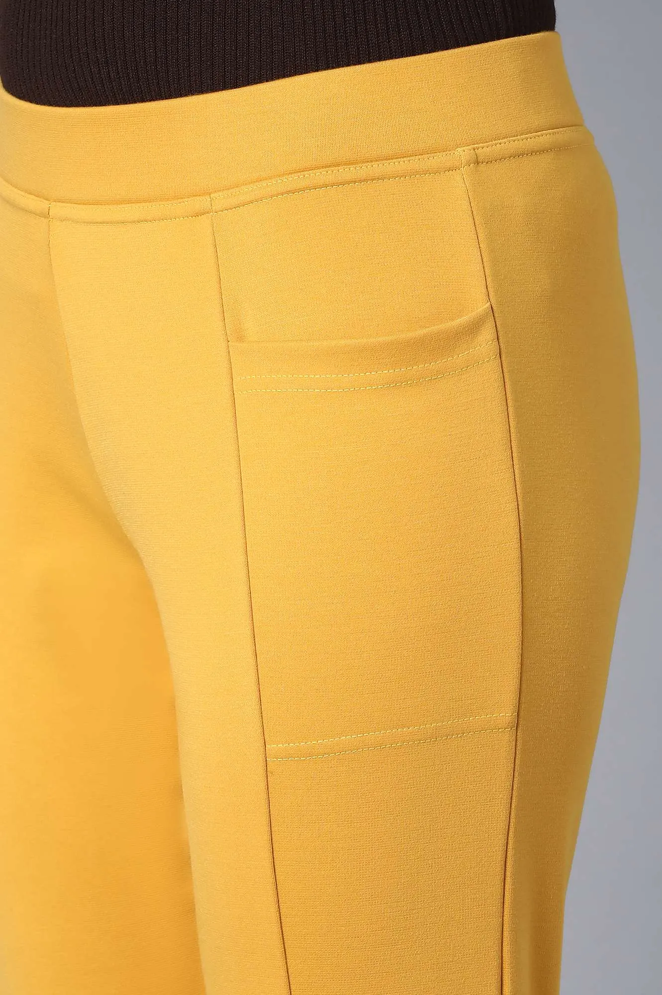 Yellow Solid Yoga Tights