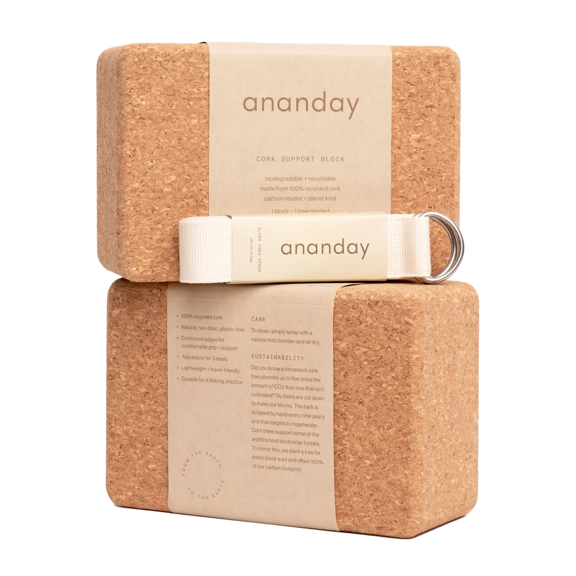 Yoga Block   Strap Set