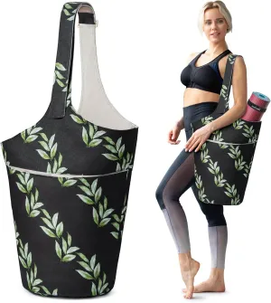 Yoga Mat Bag - Fits Most Size Mats - Holds More Yoga Accessories - Extra-Large, Multi-Functional Tote With Pockets - Wide, Adjustable Shoulder Strap