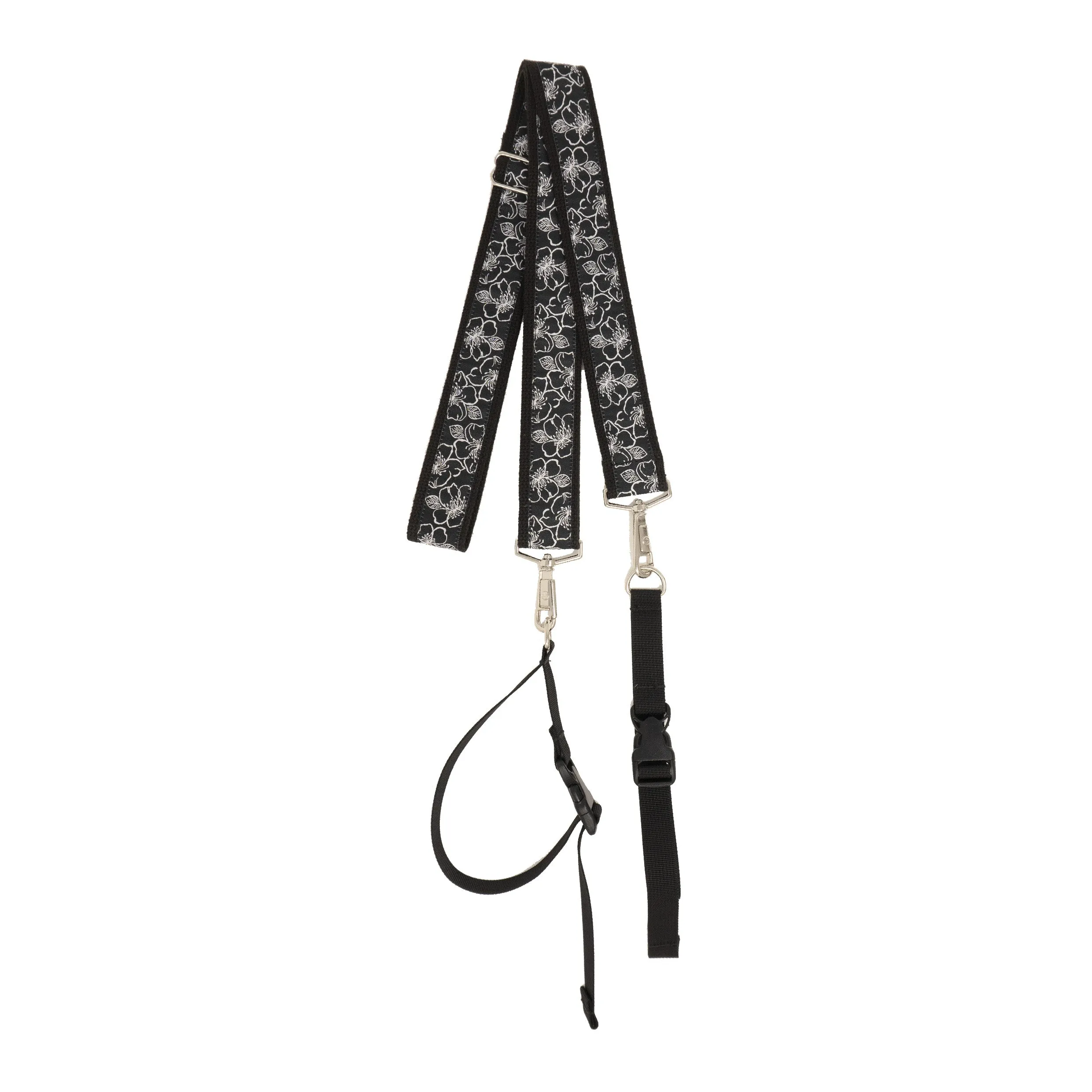 Yoga Mat Strap - B&W Hibiscus
