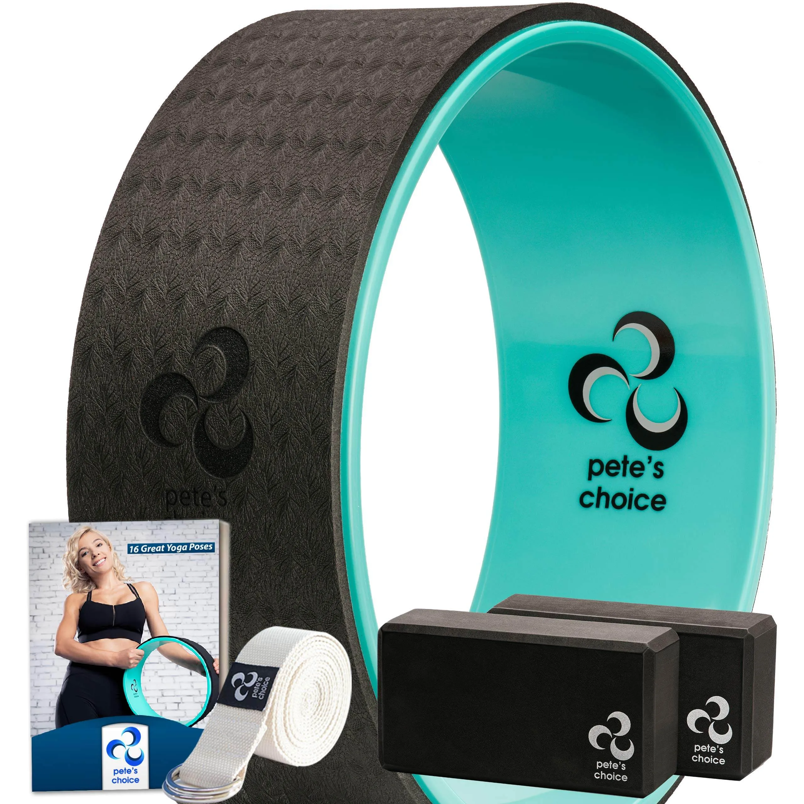 Yoga Set for Beginners – Yoga Wheel Kit   2 Yoga Blocks, BONUS eBook & FREE Yoga Strap | Yoga Starter Kit for Beginners | Ideal Yoga Gift