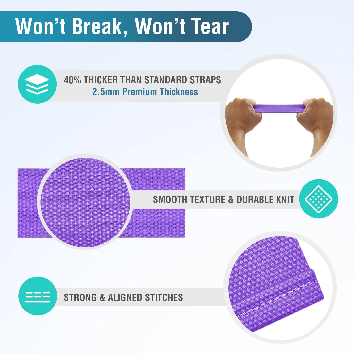 Yoga Strap Belt 1.85M, 2.45M - Purple