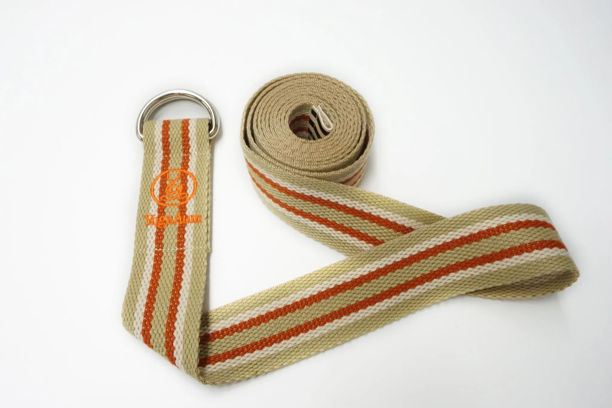 YogaAum AumStrap - Beige with White/Orange Line