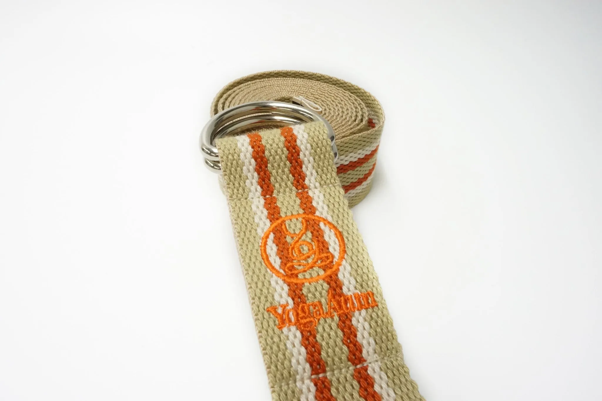 YogaAum AumStrap - Beige with White/Orange Line