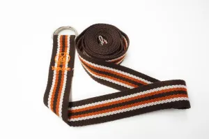 YogaAum AumStrap - Brown with White/Orange Line